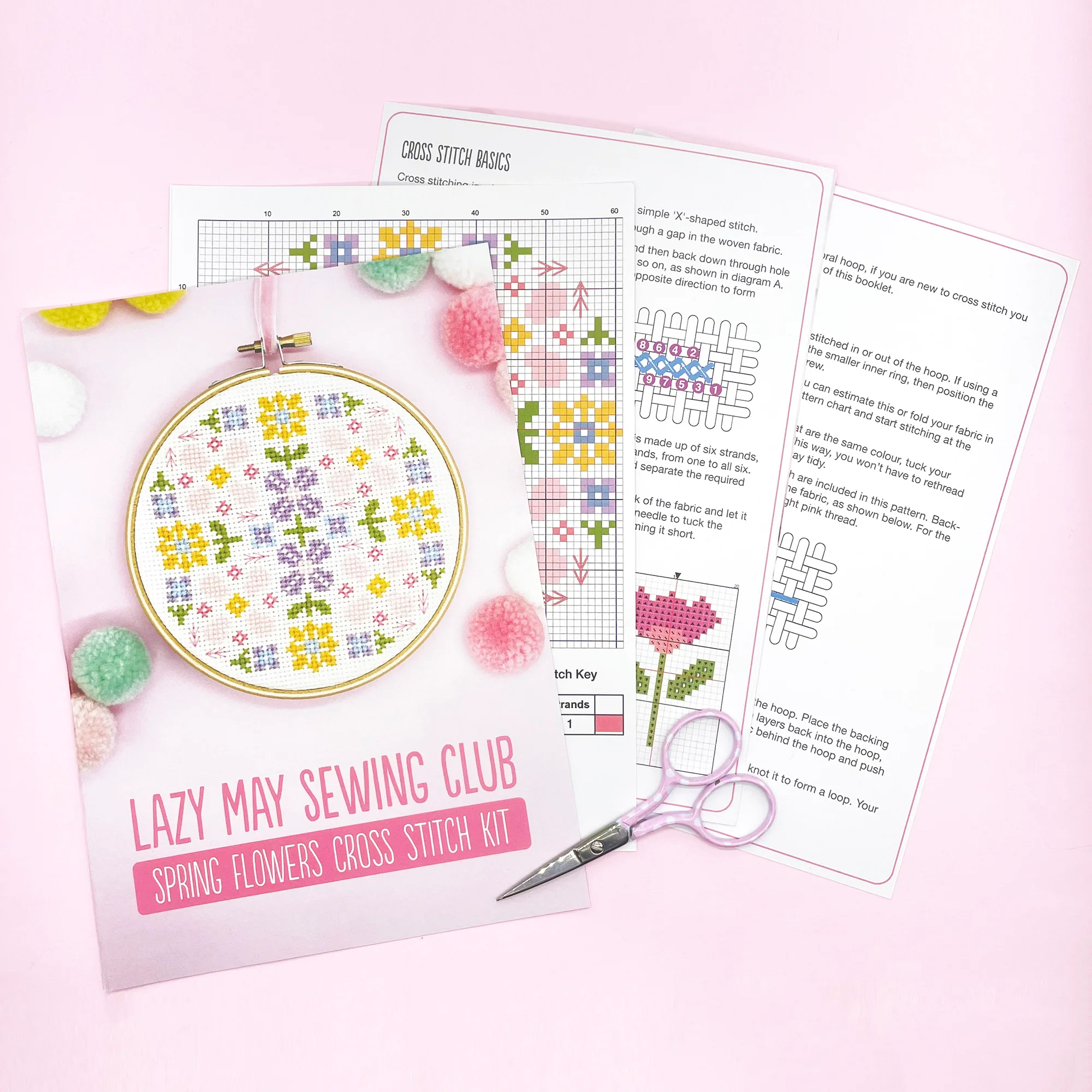 5" Floral Cross Stitch Kit for Beginners - Image 6
