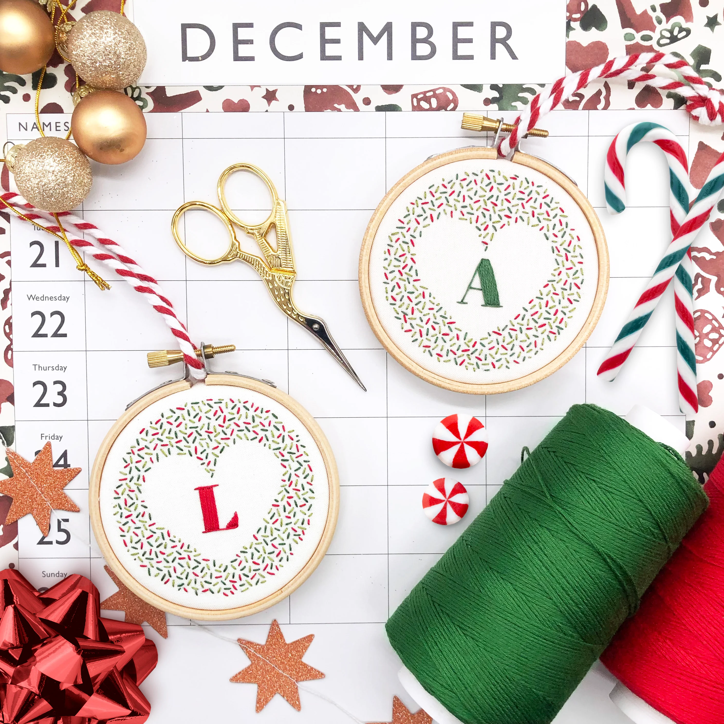 Alphabet Christmas Decoration: Modern Embroidery Kit - Image 3