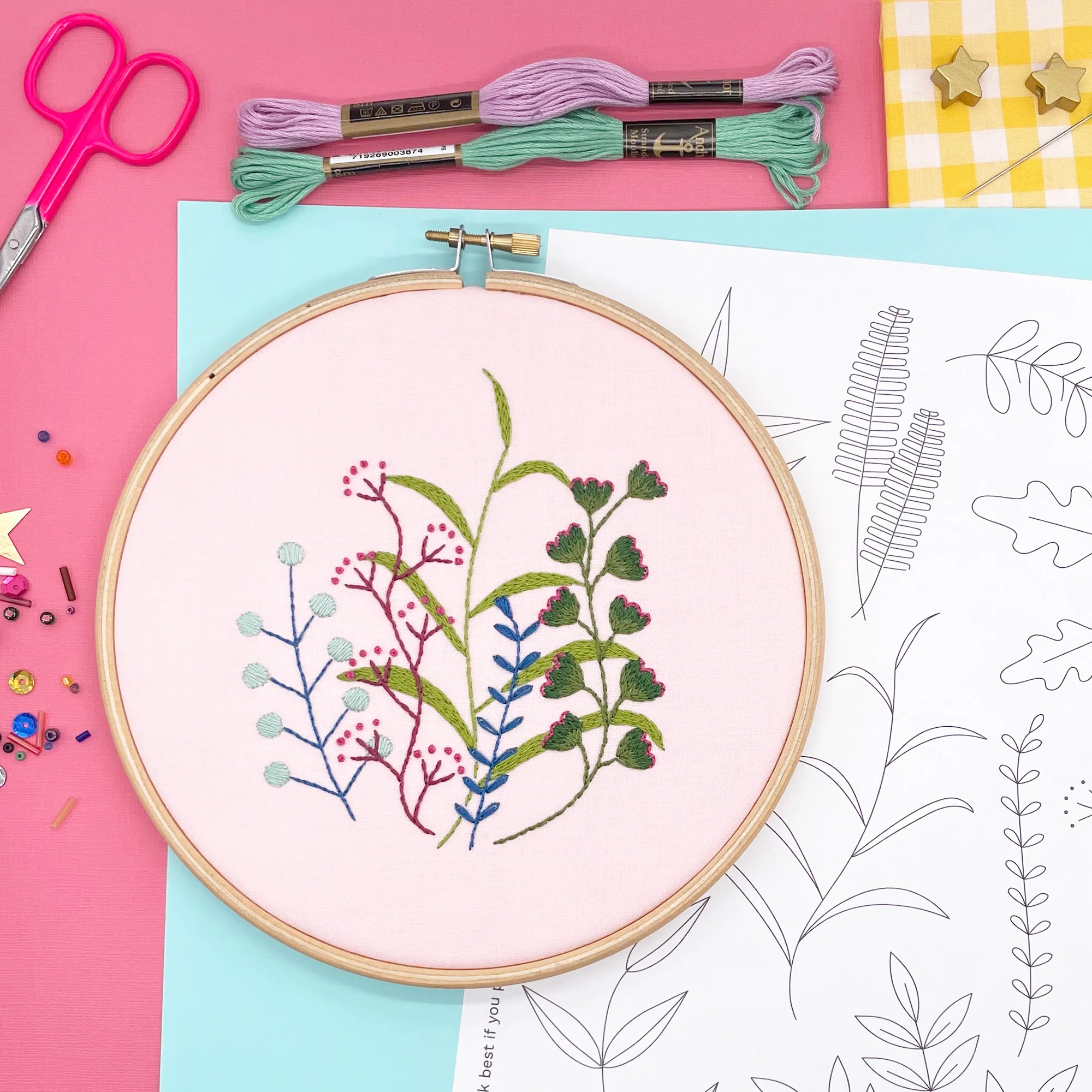 Iron-On Embroidery Patterns: Botanical Themed Designs - Image 6