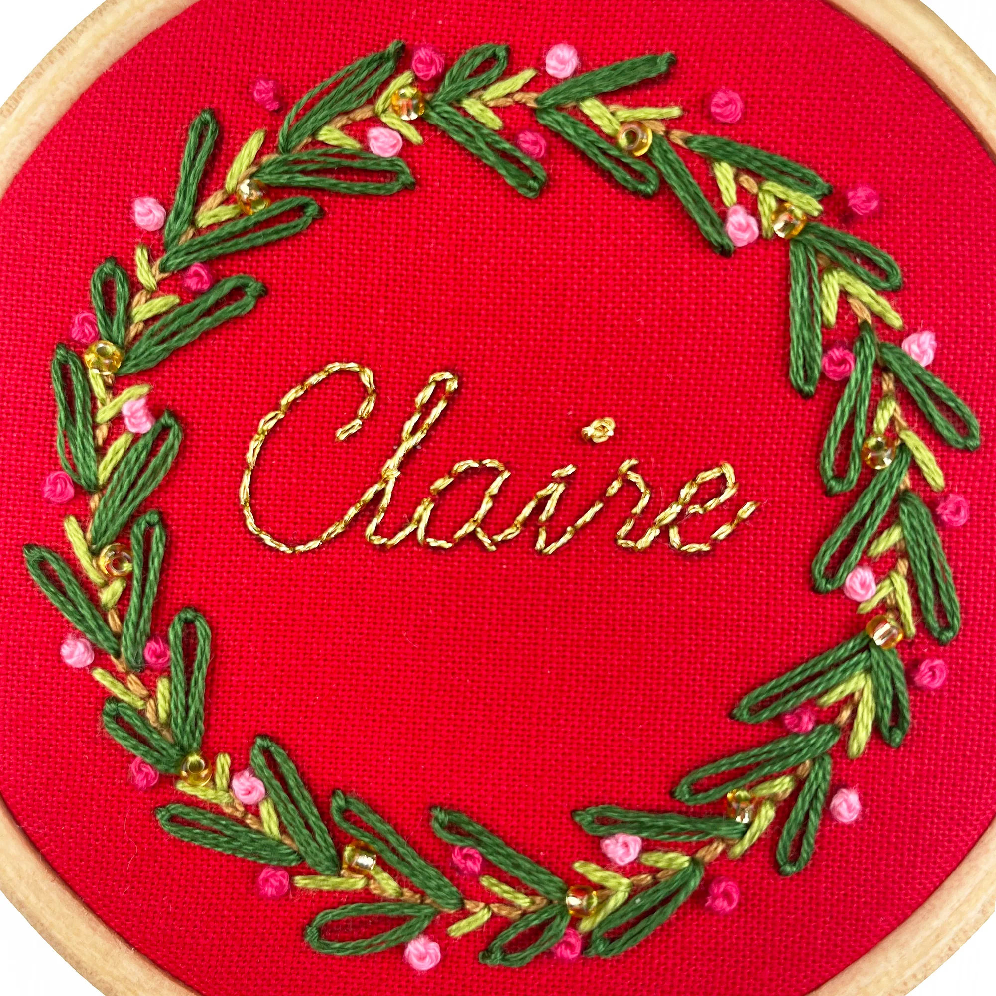 Personalised Christmas Wreath Embroidery Kit - Image 3