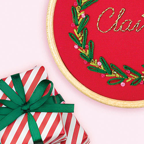 Personalised Christmas Wreath Embroidery Kit - Image 9