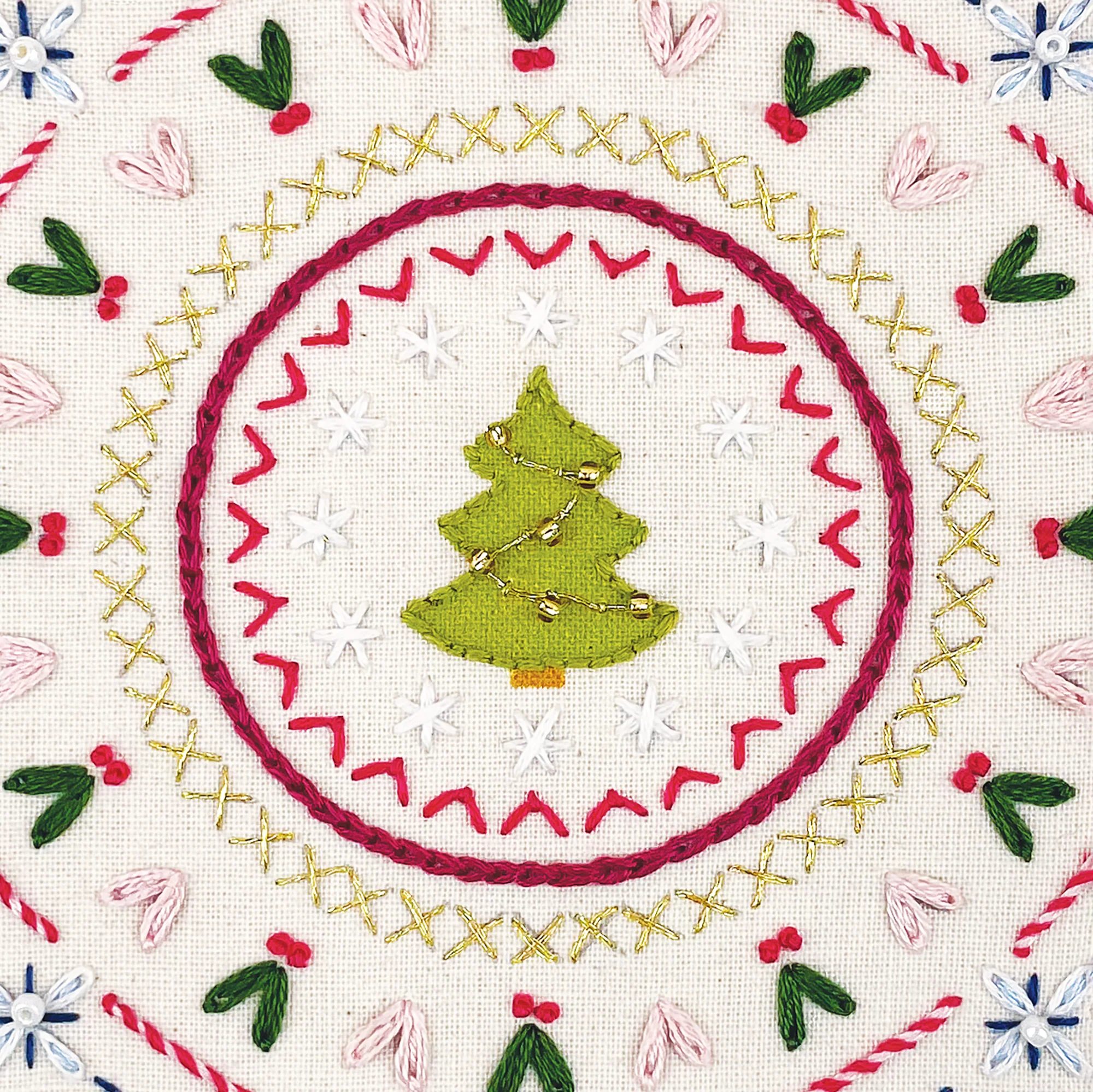 Christmas Stitch Sampler Embroidery Kit - Image 6