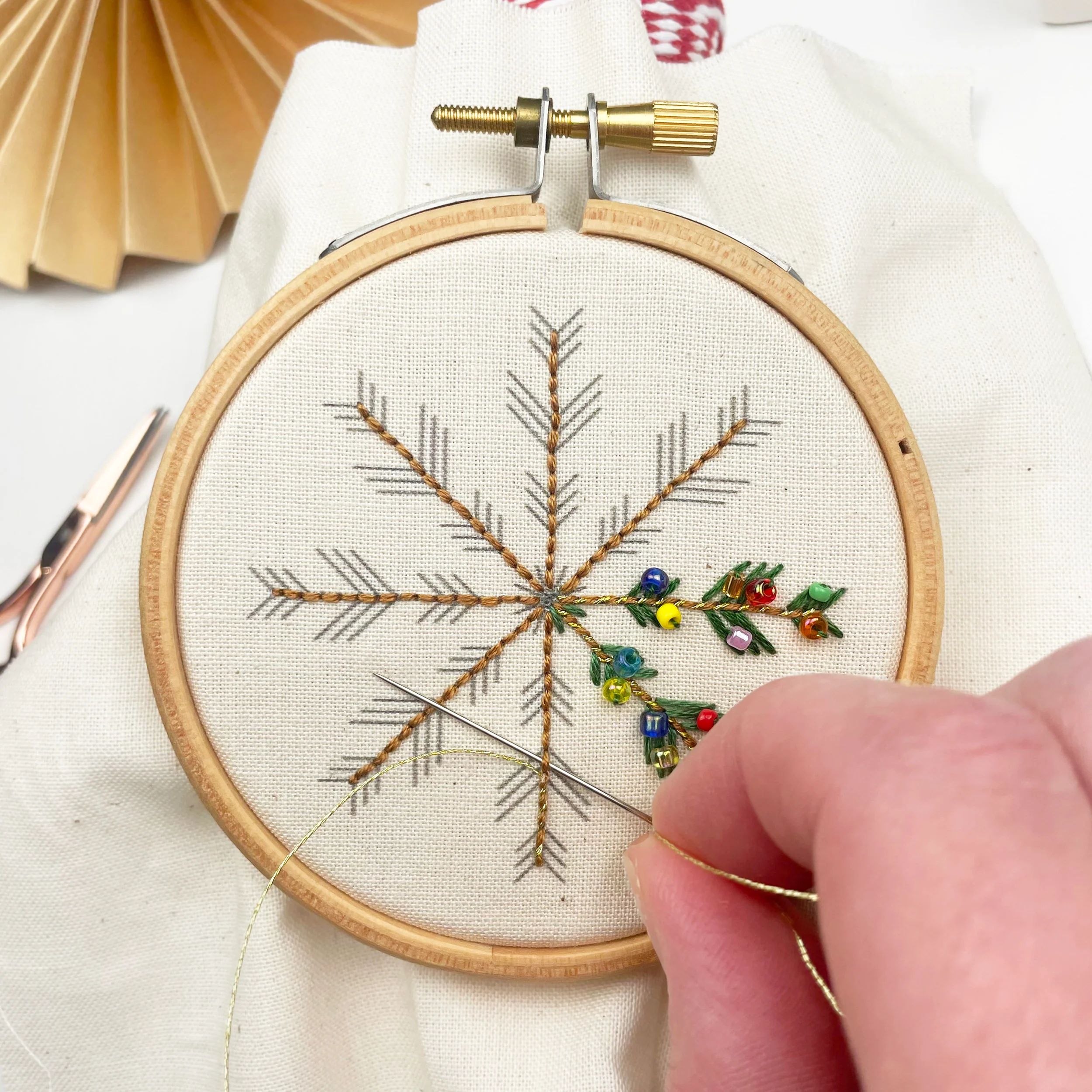 Christmas Beaded Ornament Embroidery Kit - Image 3
