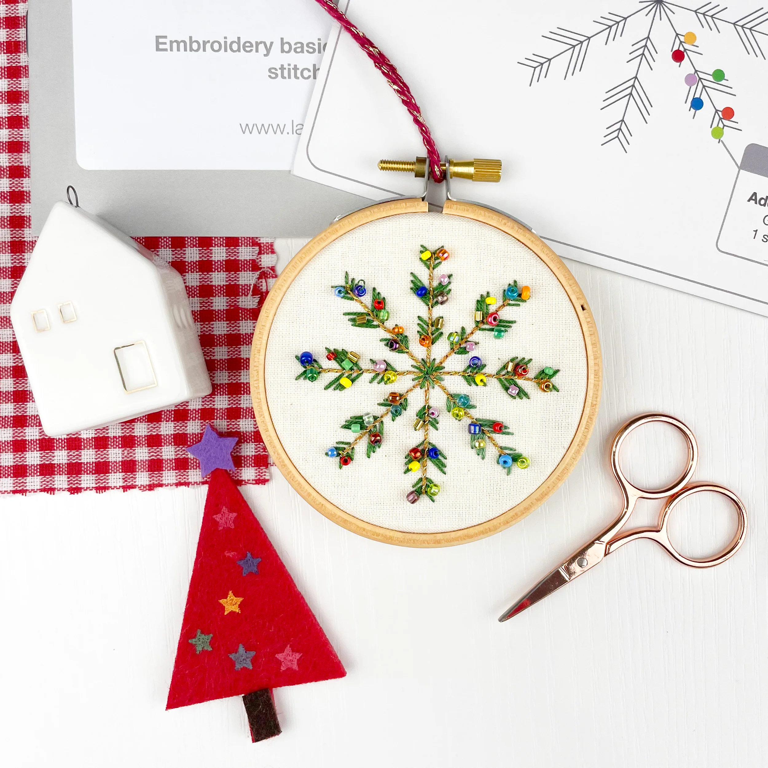 Christmas Beaded Ornament Embroidery Kit - Image 5