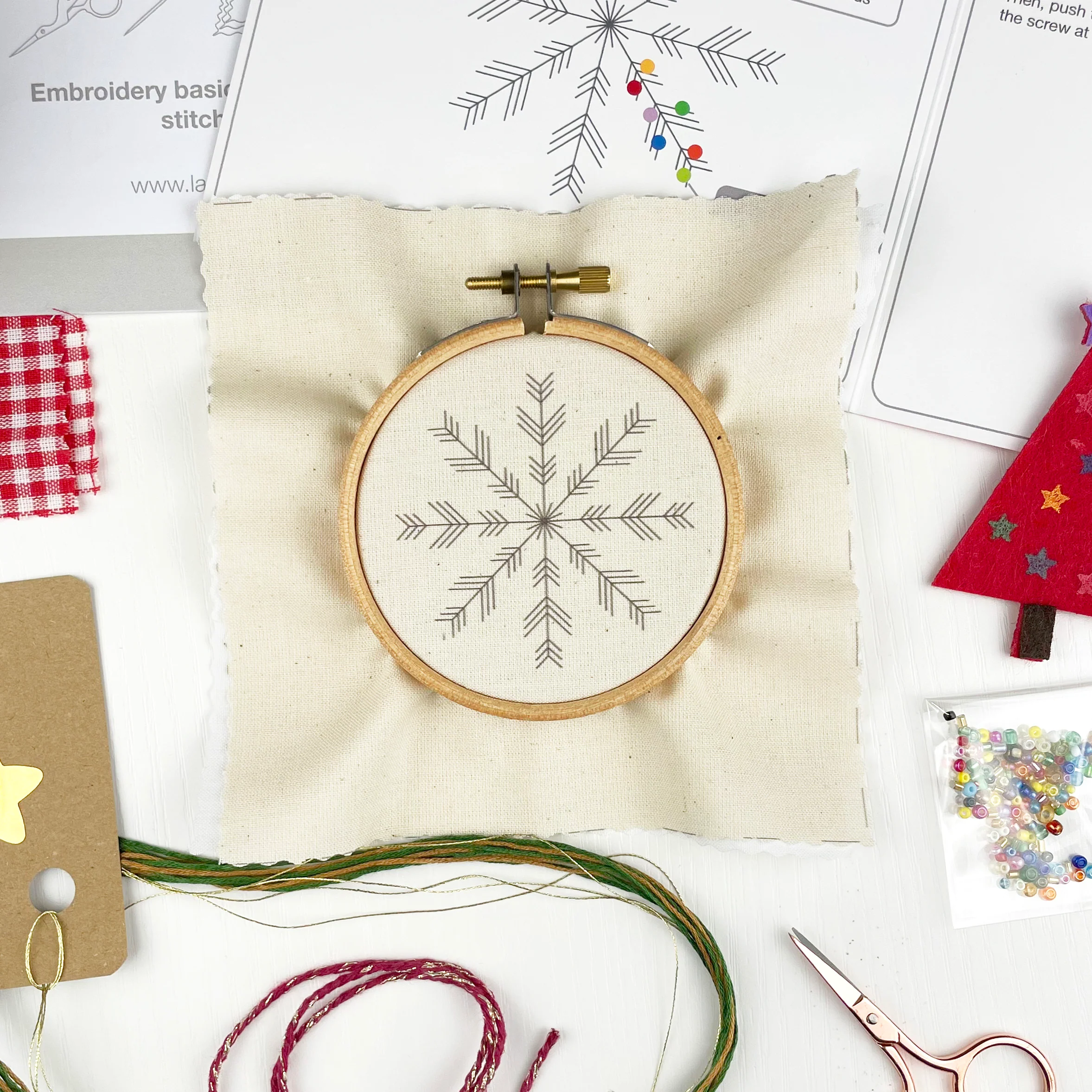 Christmas Beaded Ornament Embroidery Kit - Image 6