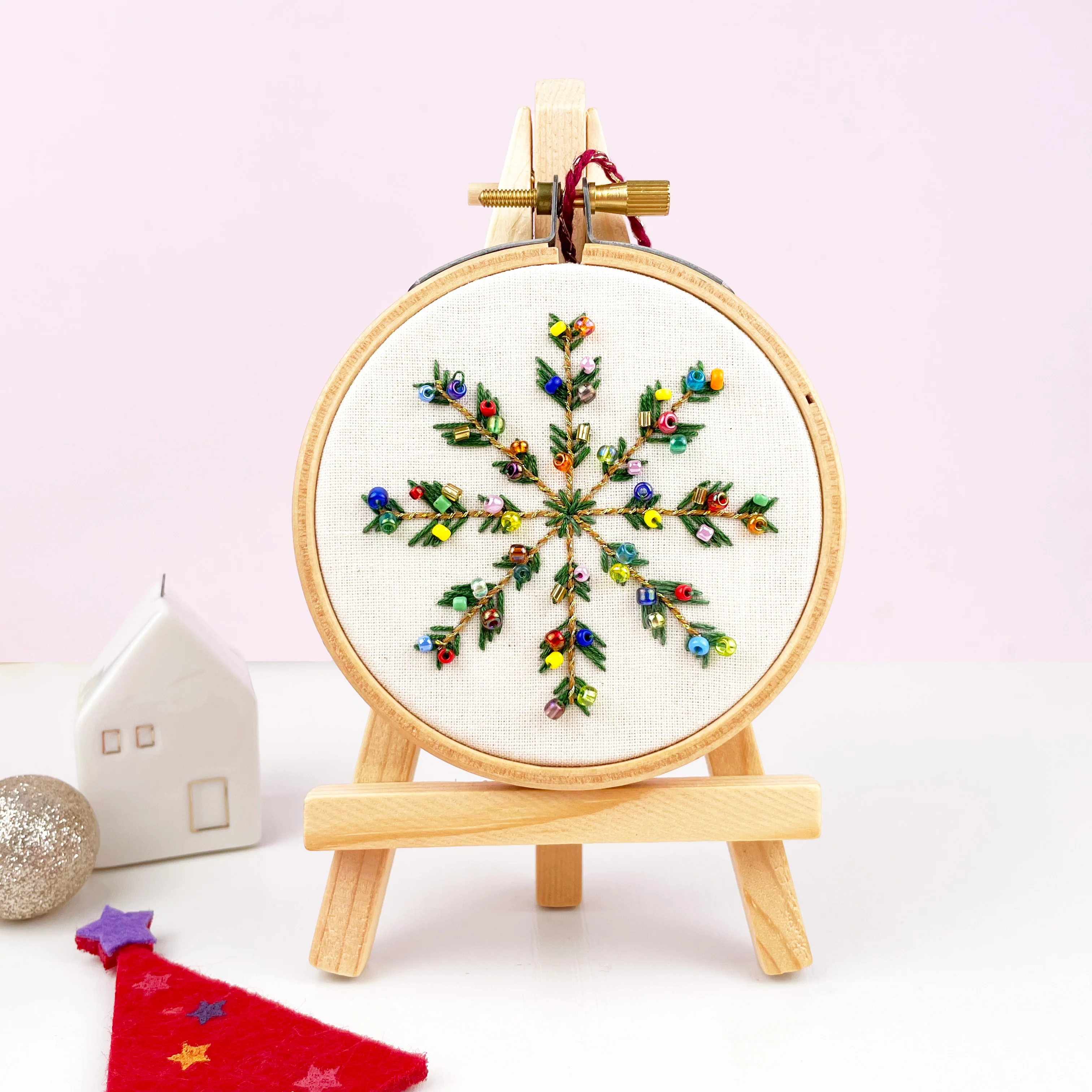 Christmas Beaded Ornament Embroidery Kit - Image 7