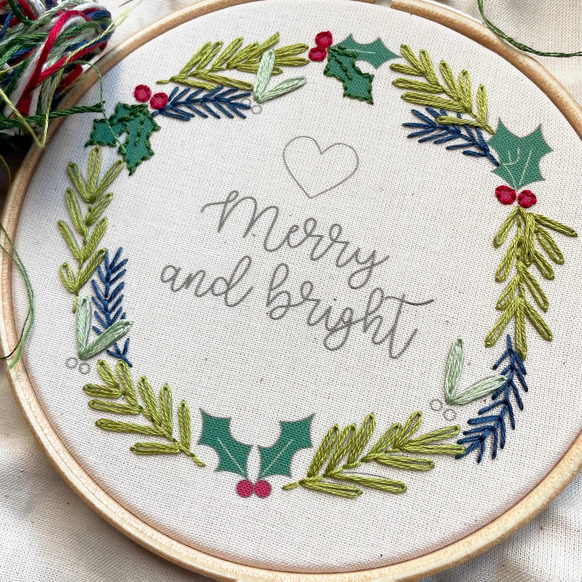 Christmas Wreath Embroidery Kit - Image 4