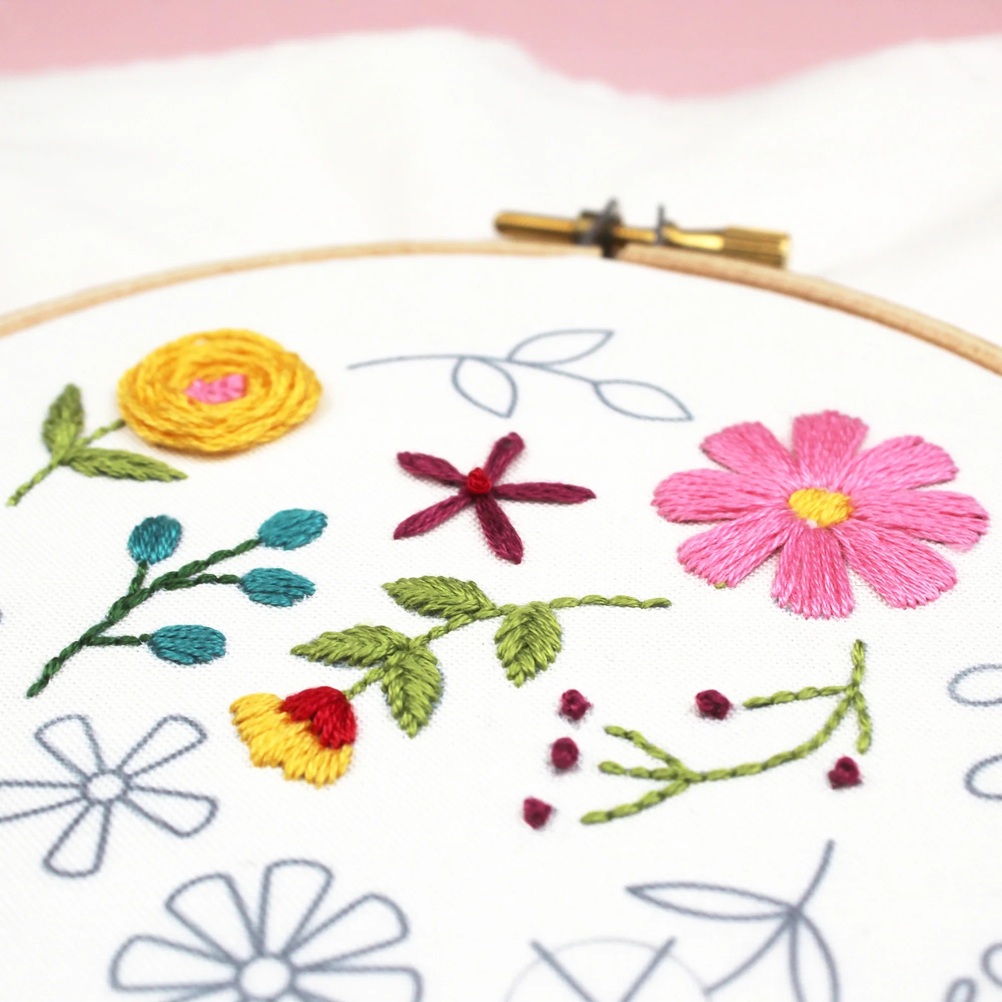 Fabulous Flowers Embroidery Kit - Image 3
