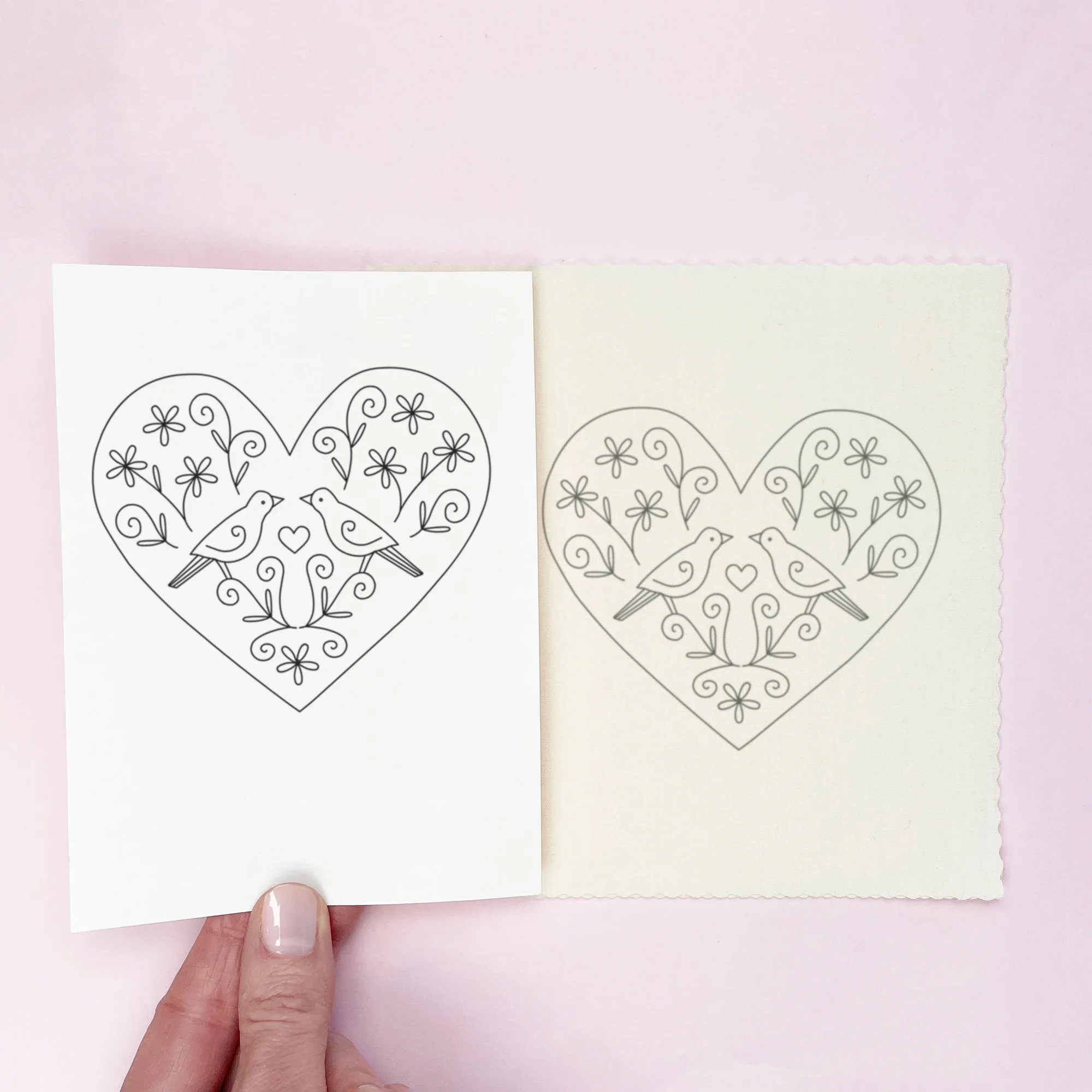 Iron-On Embroidery Patterns: 8 Folk Heart Themed Designs - Image 3