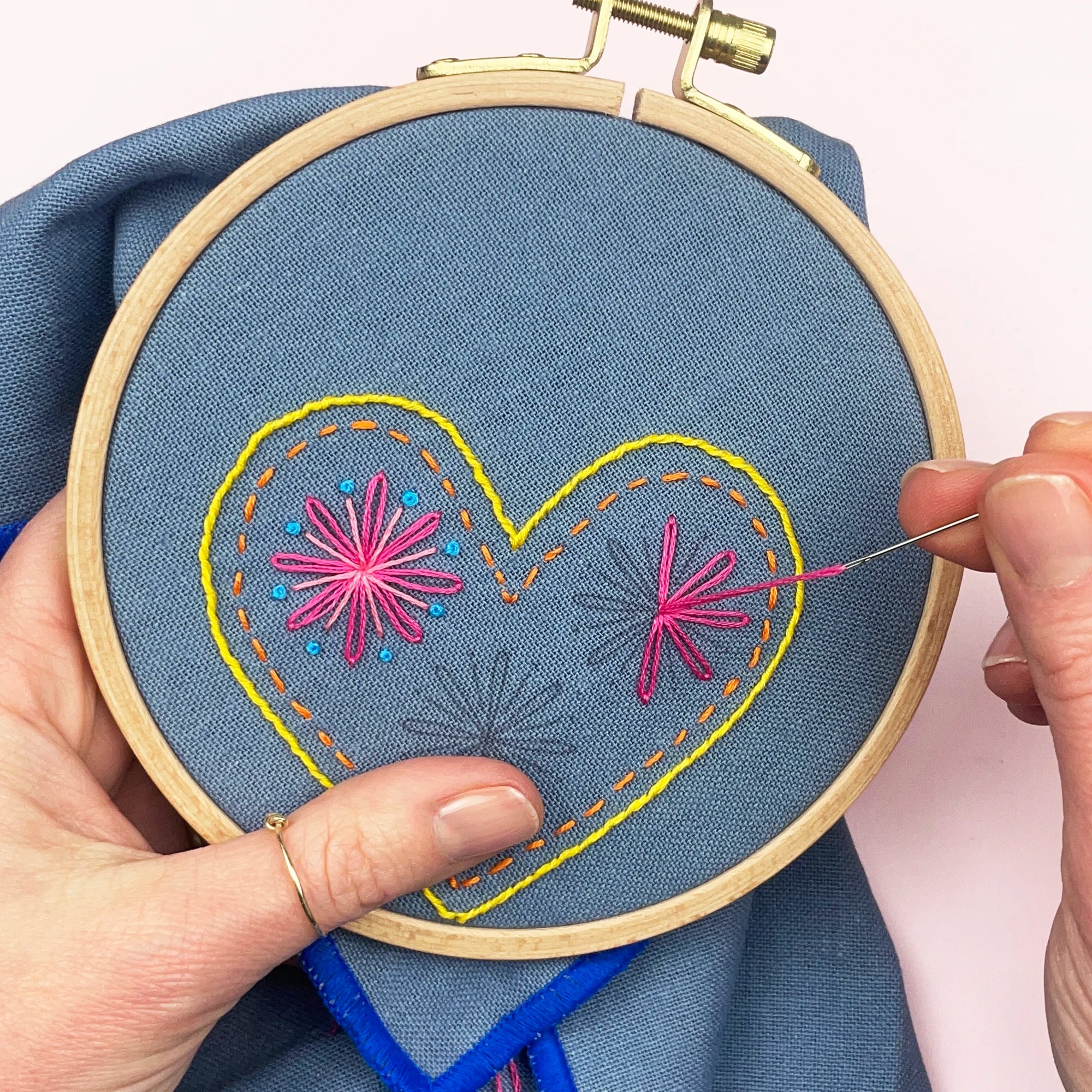 Iron-On Embroidery Patterns: 8 Folk Heart Themed Designs - Image 4
