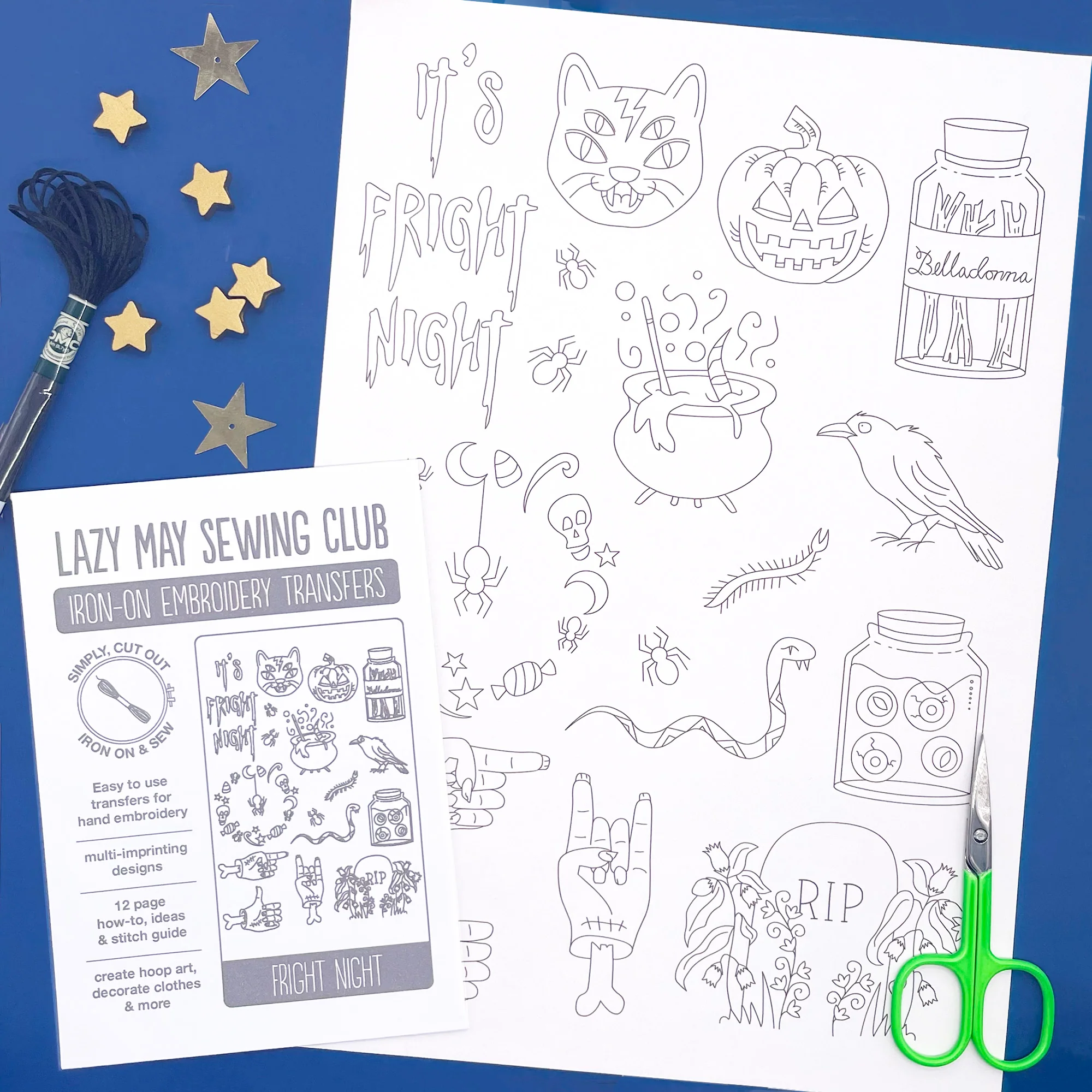 Iron-On Embroidery Patterns: Halloween Themed Designs - Image 3