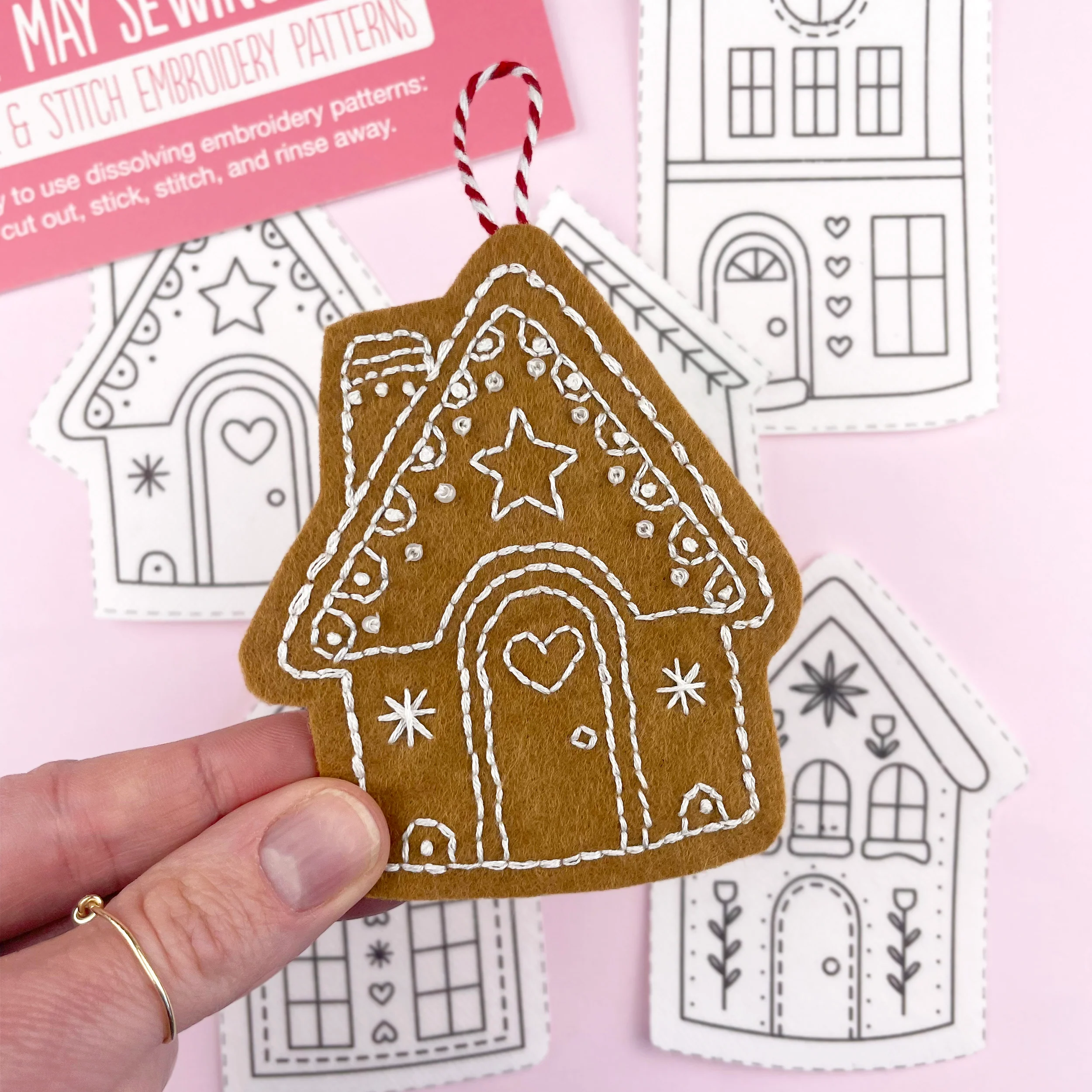 Gingerbread Houses: Stick and Stitch Embroidery Patterns - Image 6