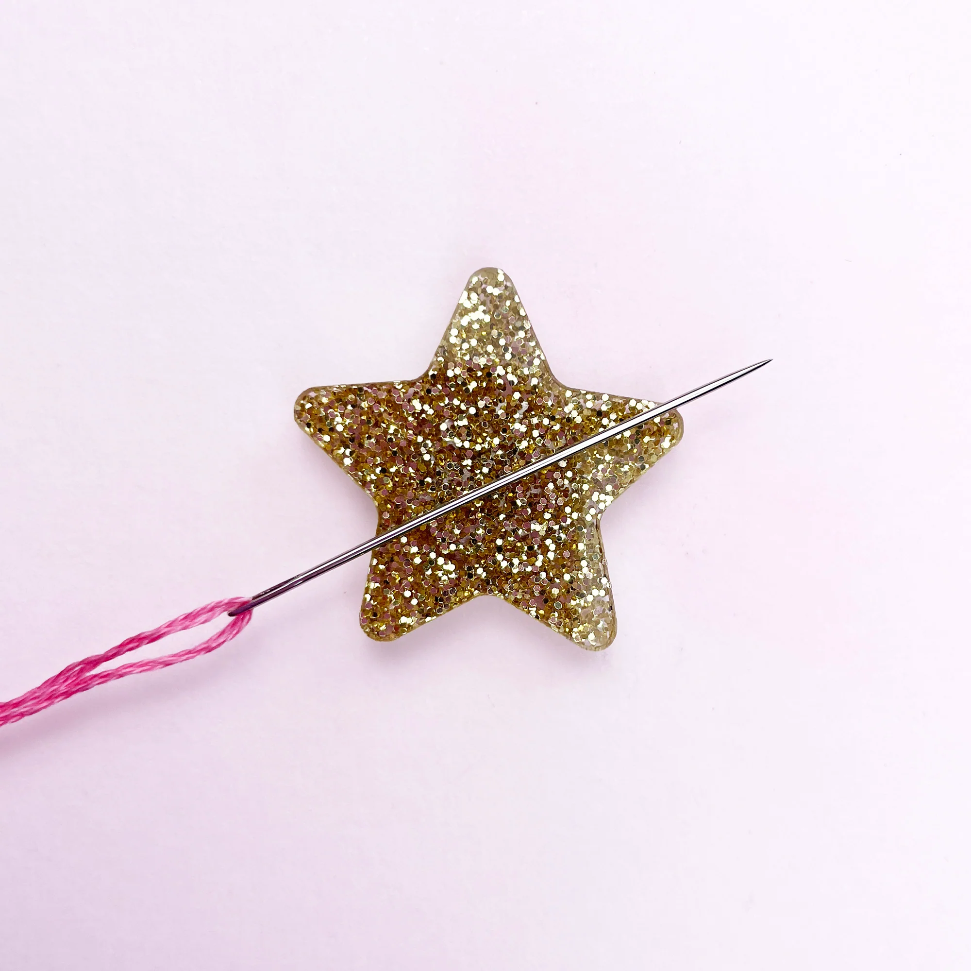 Gold Glitter Star Magnetic Needle Minder - Image 3