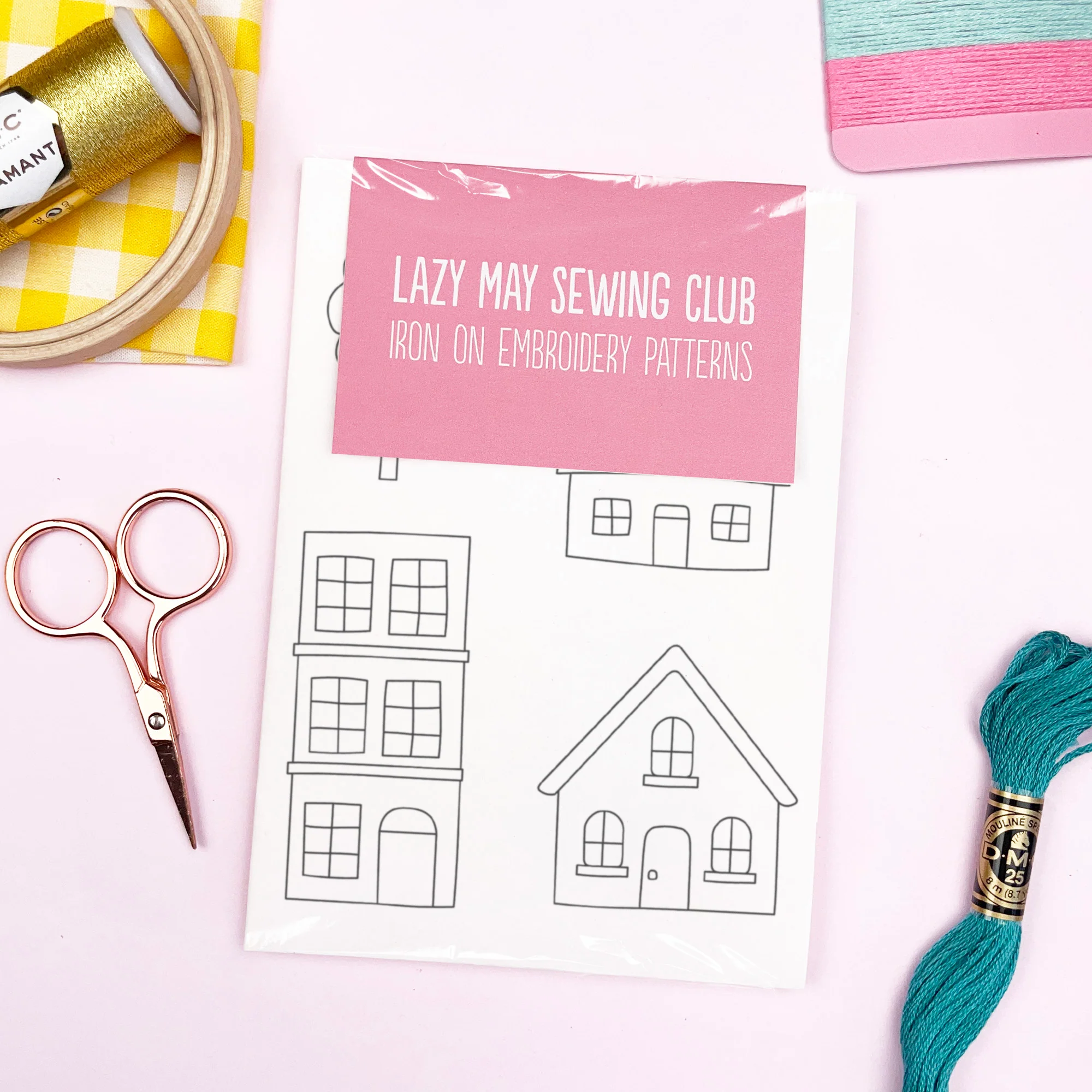 Iron-On Embroidery Patterns: 16 Little House Themed Designs - Image 9