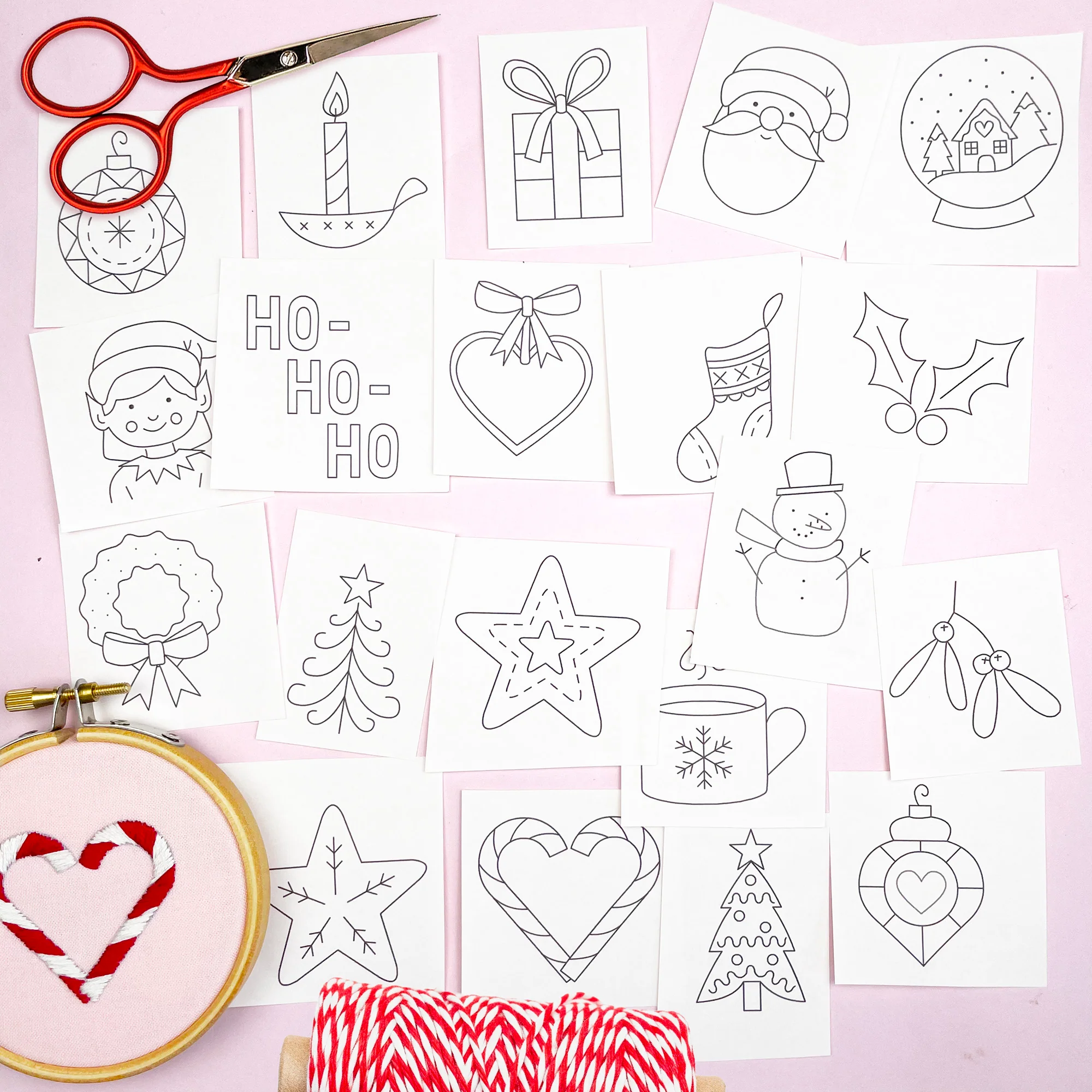 Iron-On Embroidery Patterns: Mini Christmas Themed Designs - Image 6