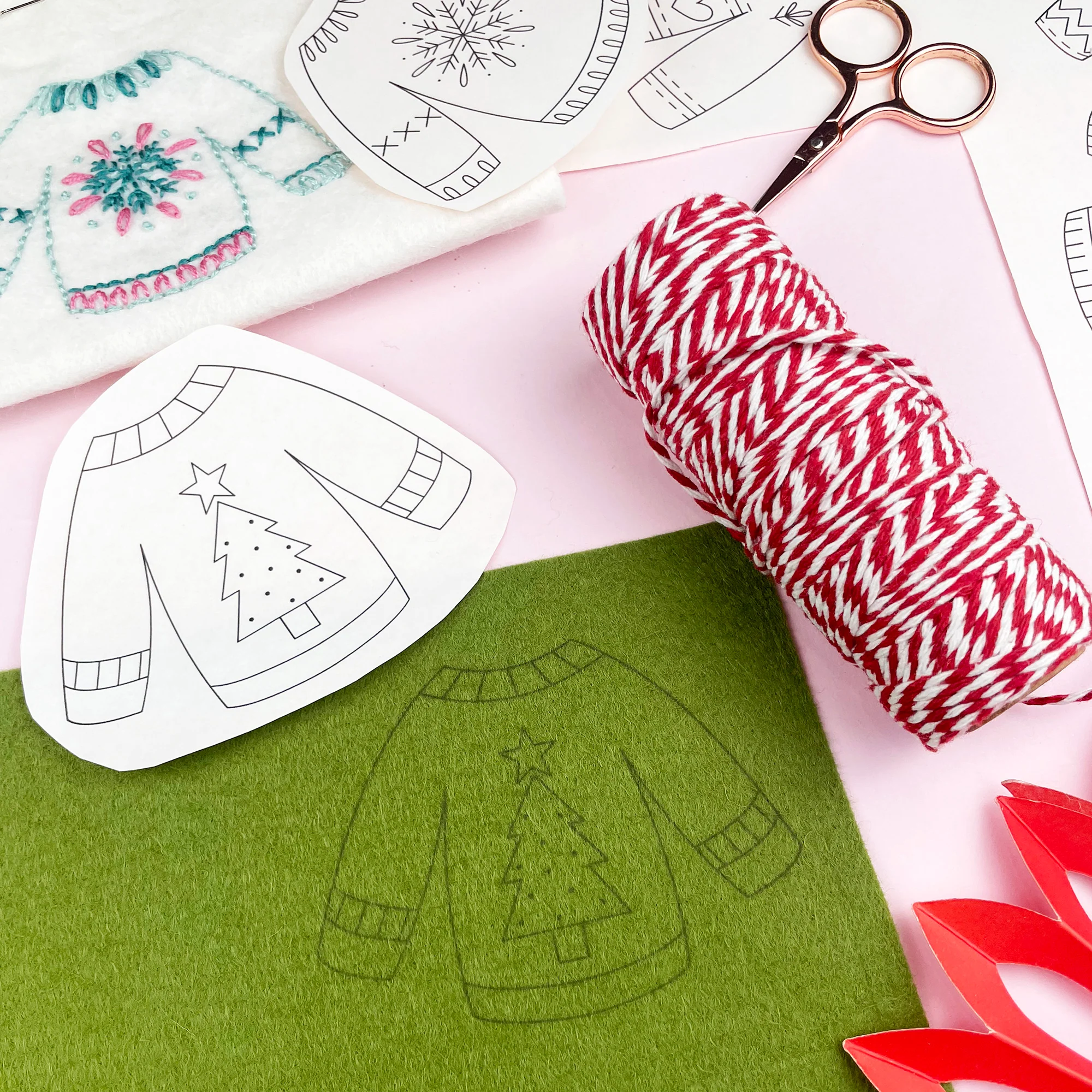 Iron-On Embroidery Patterns: Christmas Jumper Themed Designs - Image 3