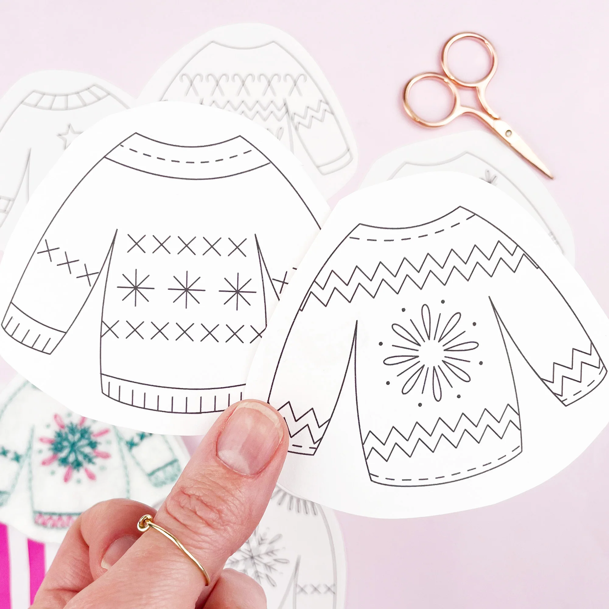 Iron-On Embroidery Patterns: Christmas Jumper Themed Designs - Image 5