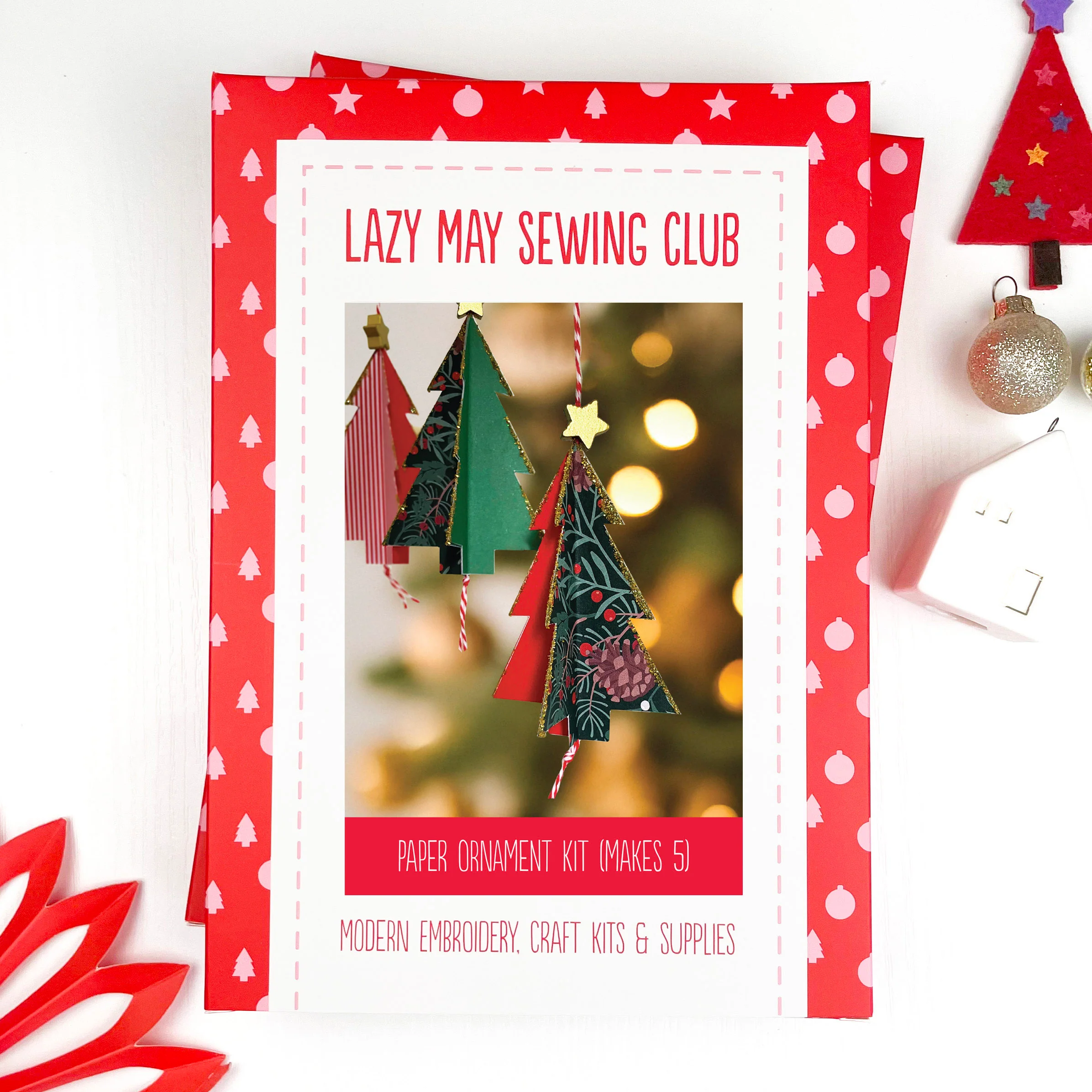 Paper Christmas Tree Decoration Kit (Makes 5) - Image 7