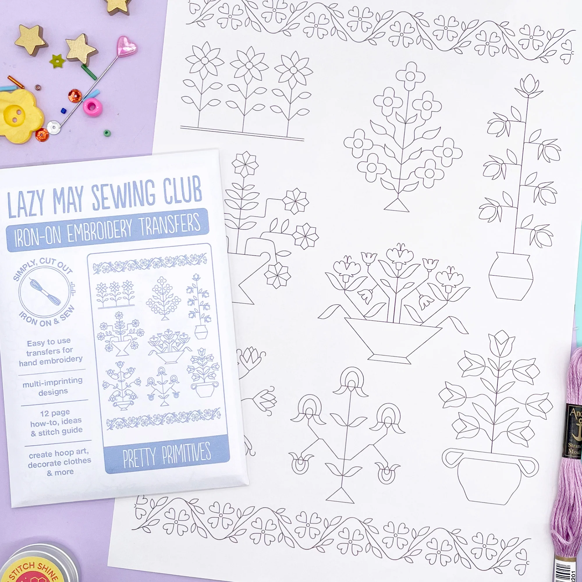 Iron-On Embroidery Patterns: Historic Sampler Themed Designs - Image 5