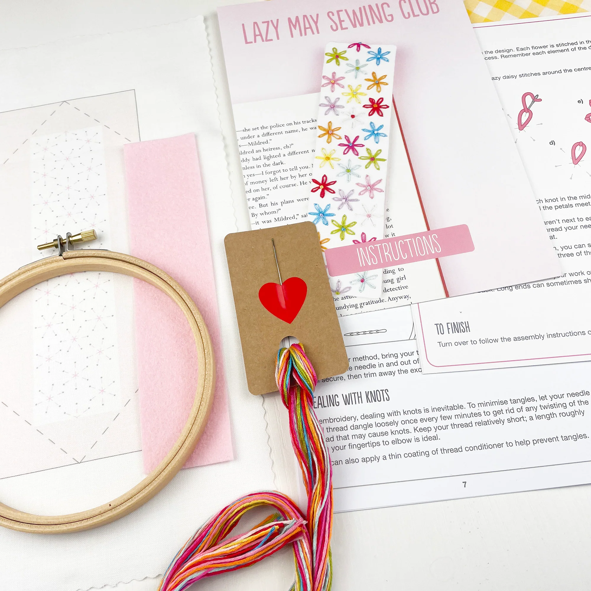 DIY Bookmark Embroidery Kit: Bright Rainbow Flowers - Image 7