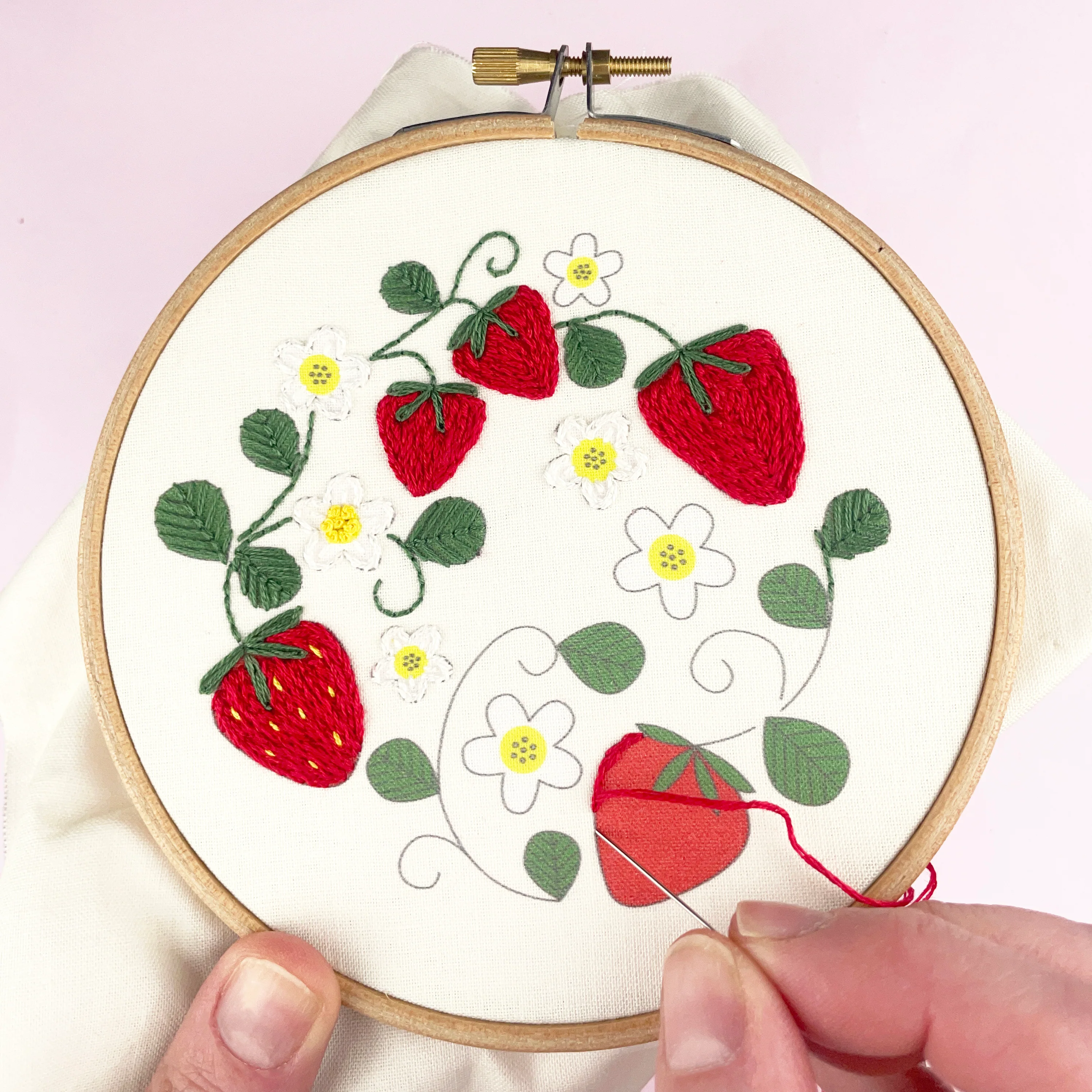 Summer Strawberries Embroidery Kit - Image 4