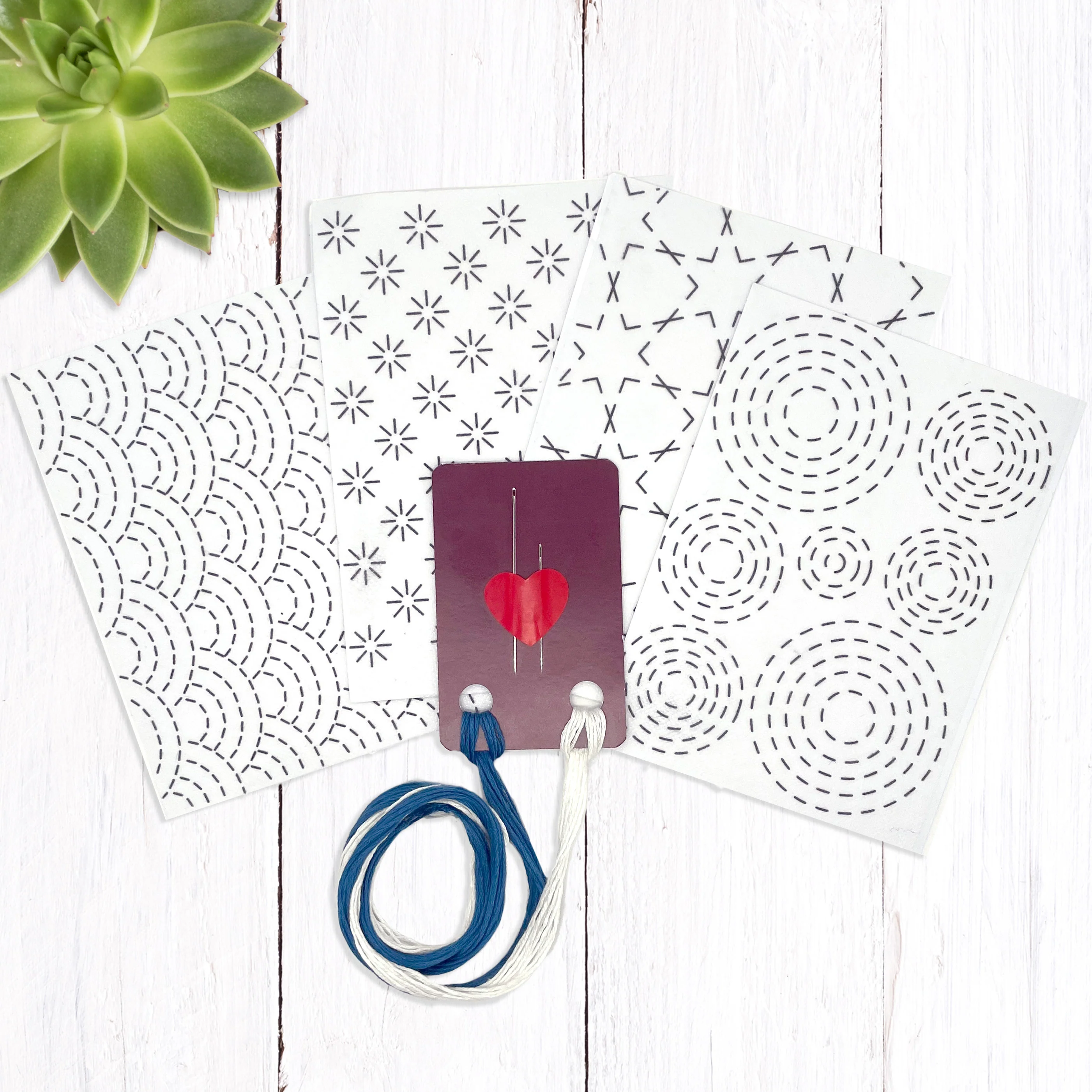Visible Mending Kit: Sashiko Inspired Stick and Stitch Patterns - Image 10