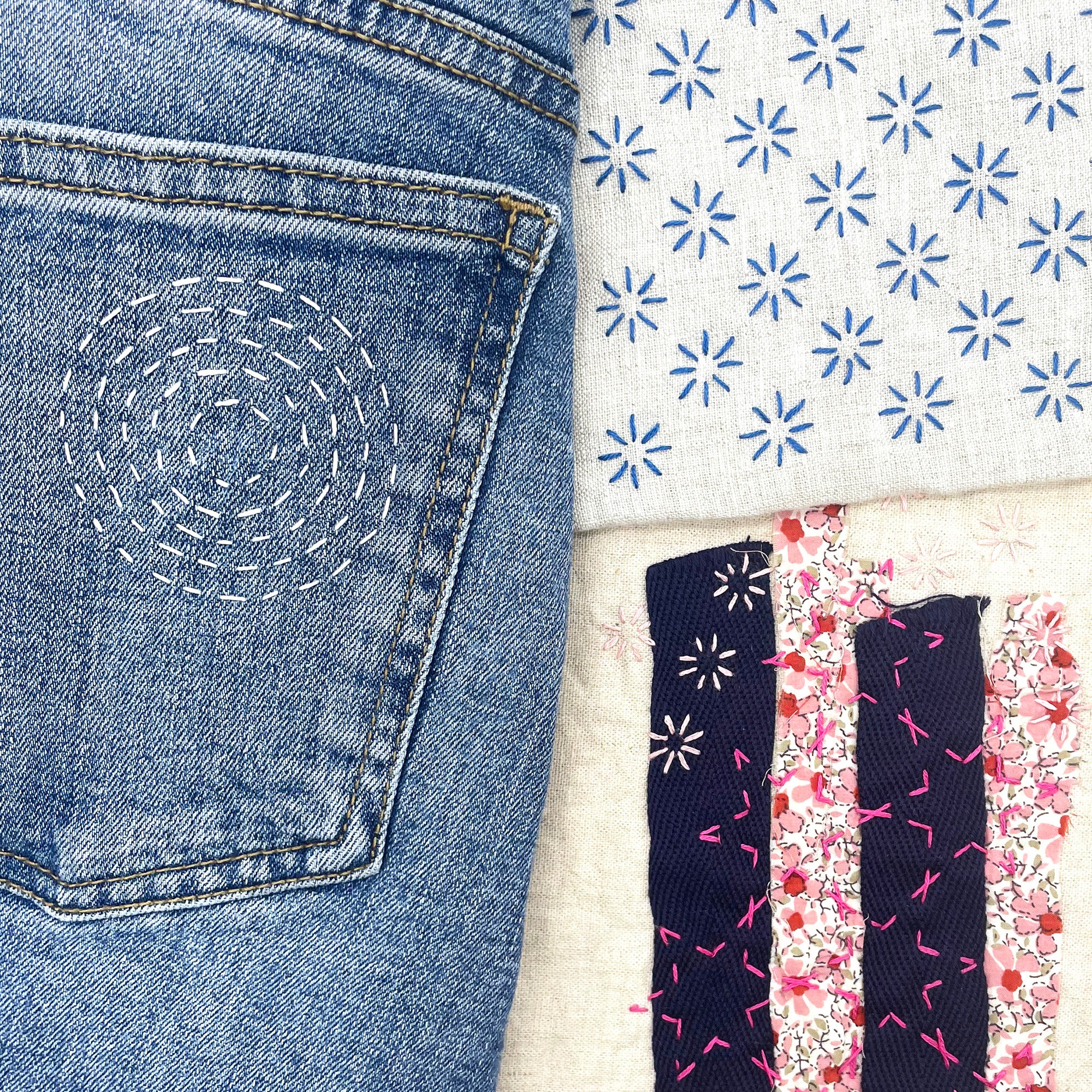 Visible Mending Kit: Sashiko Inspired Stick and Stitch Patterns - Image 8