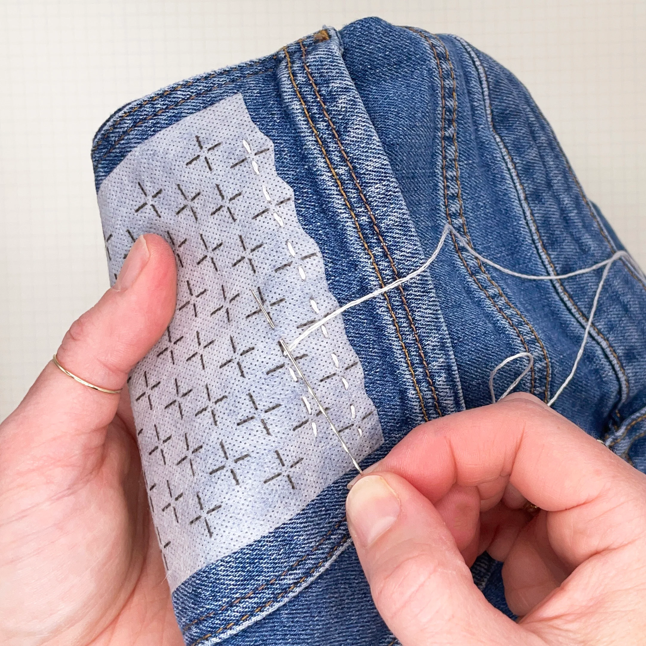 Visible Mending Kit (Set 2): Sashiko Inspired Stick & Stitch Patterns - Image 4