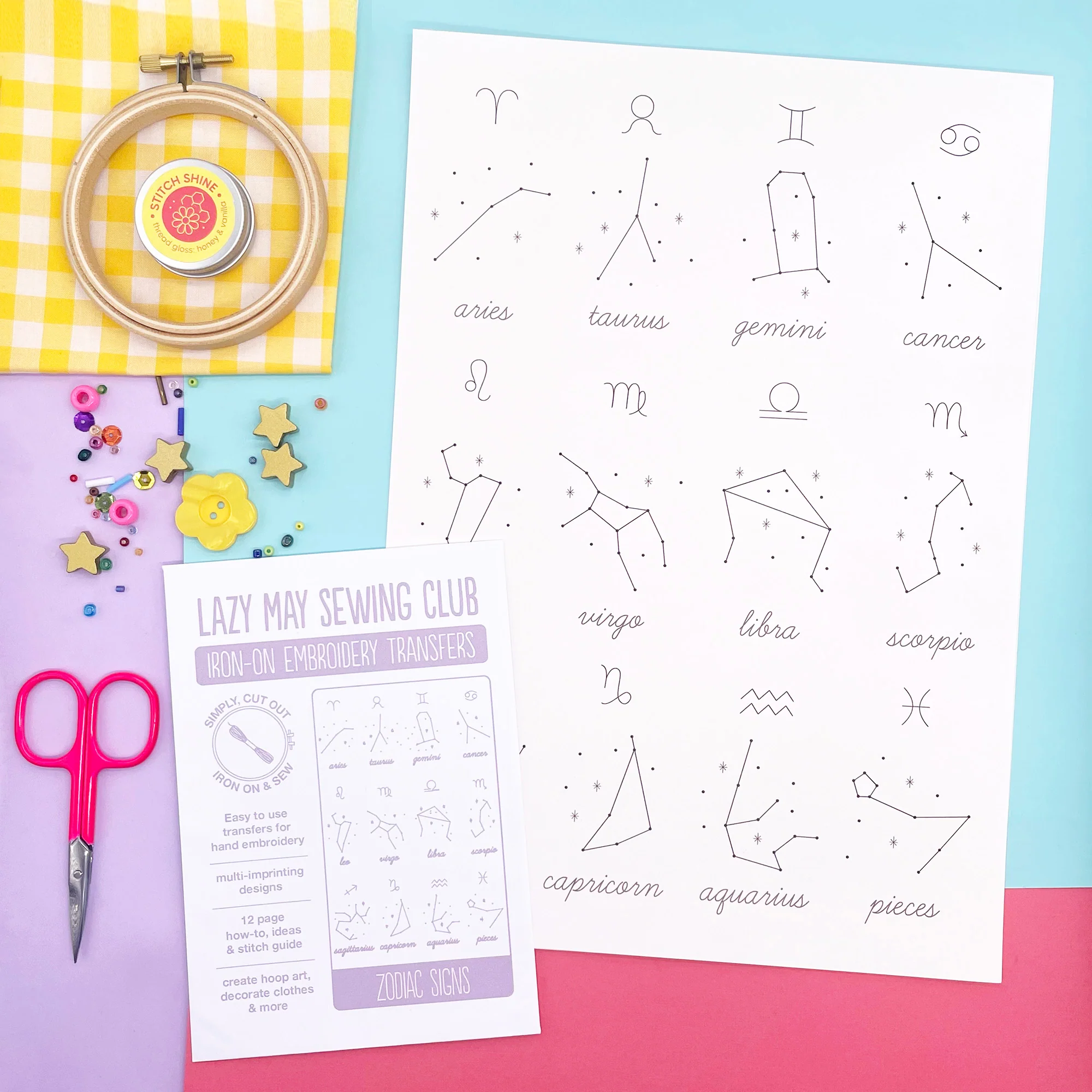Iron-On Embroidery Patterns: Zodiac Themed Designs - Image 4